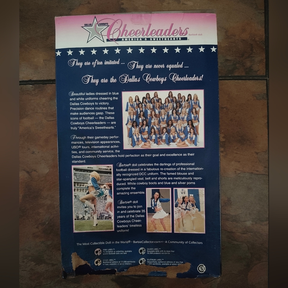 Mattel Collectors Edition Latina Dallas Cowboys Cheerleader Barbie Doll - Picture 2 of 15